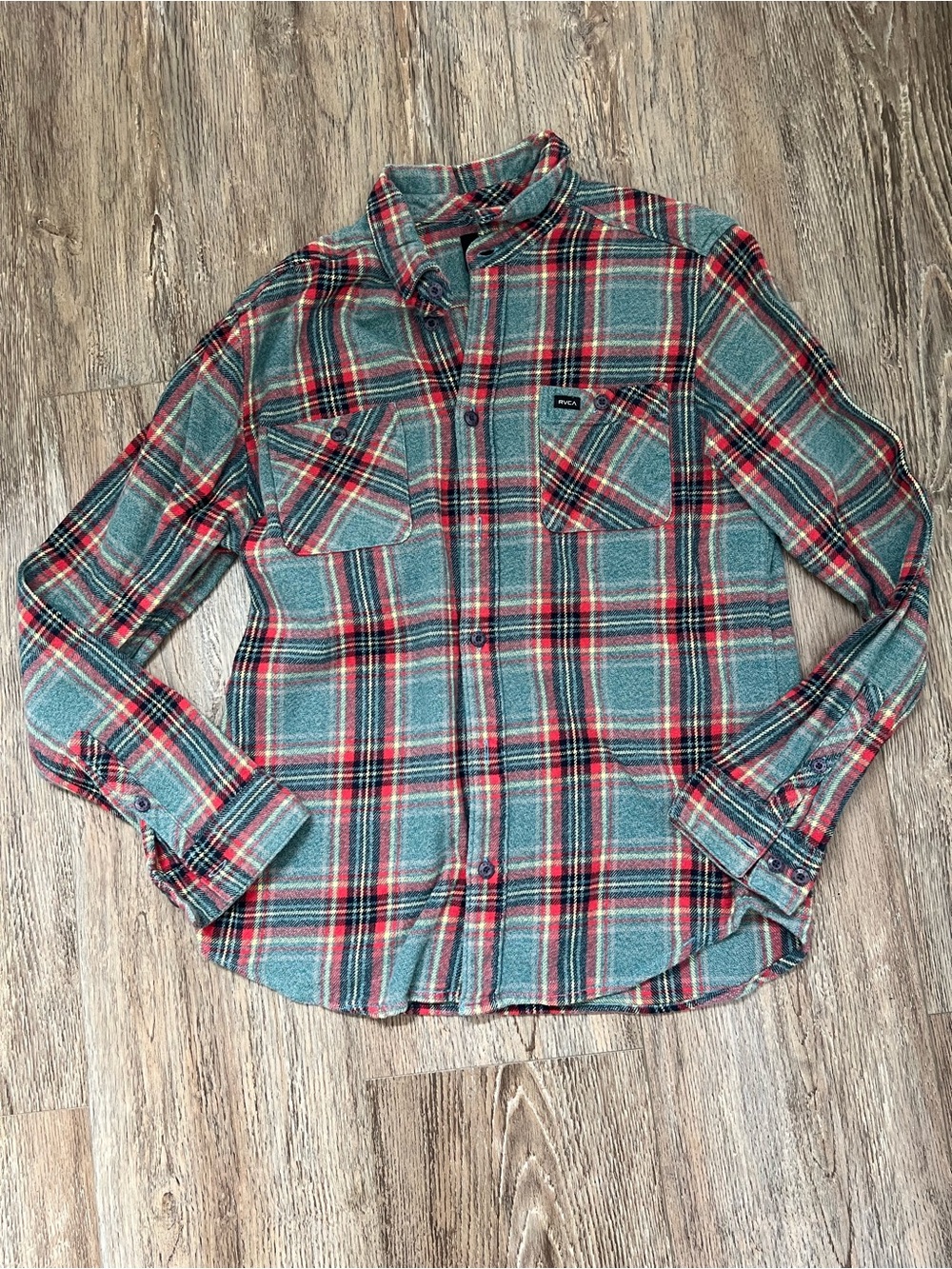 RVCA Men’s Plaid Button-Up Flanel